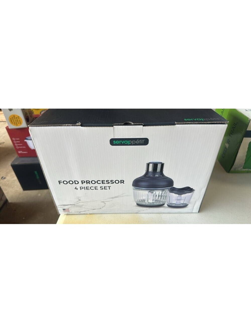 Servappetit 4-Piece Electric Food Processor Chopper Set New